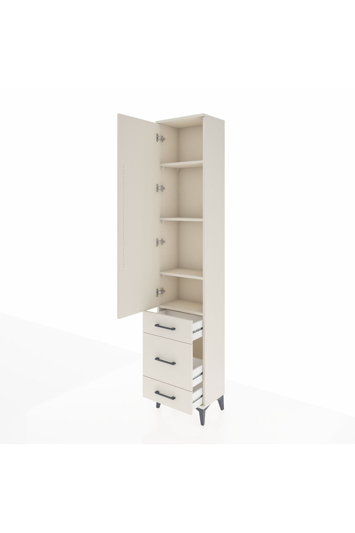 Arges Dolap 4 Raflı 3 Çekmeceli Tek Kapaklı 44x30x221 Aytaşı-Aytaşı