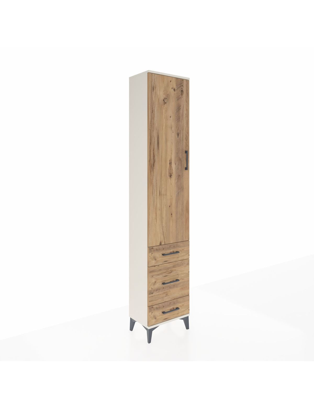 Arges Dolap 4 Raflı 3 Çekmeceli Tek Kapaklı 44x30x221 Aytaşı-Çam