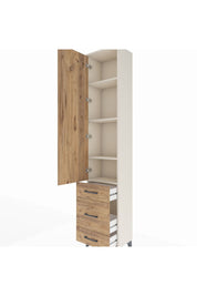 Arges Dolap 4 Raflı 3 Çekmeceli Tek Kapaklı 44x30x221 Aytaşı-Çam