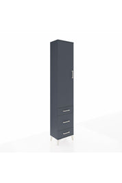Arges Dolap 4 Raflı 3 Çekmeceli Tek Kapaklı 44x30x221 Antrasit-Antrasit