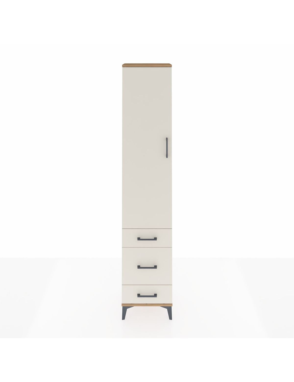 Arges Dolap 4 Raflı 3 Çekmeceli Tek Kapaklı 44x30x221 Çam-Aytaşı