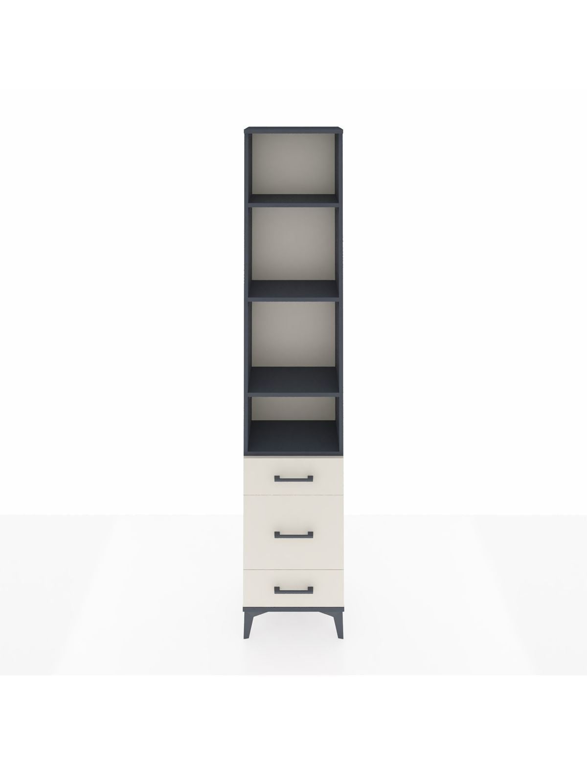 Arges Dolap 4 Raflı 3 Çekmeceli 44x30x221 Antrasit-Aytaşı