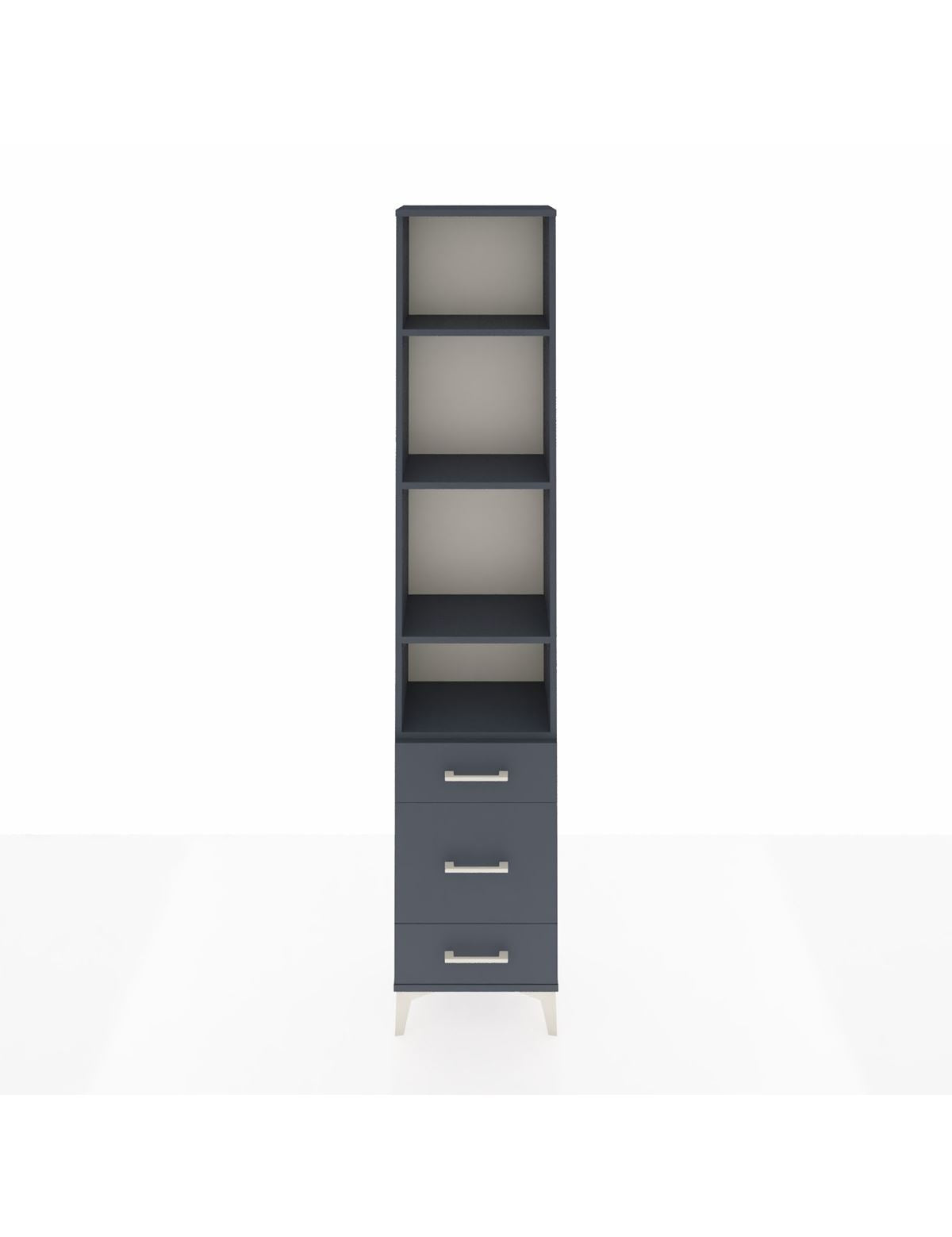 Arges Dolap 4 Raflı 3 Çekmeceli 44x30x221 Antrasit-Antrasit