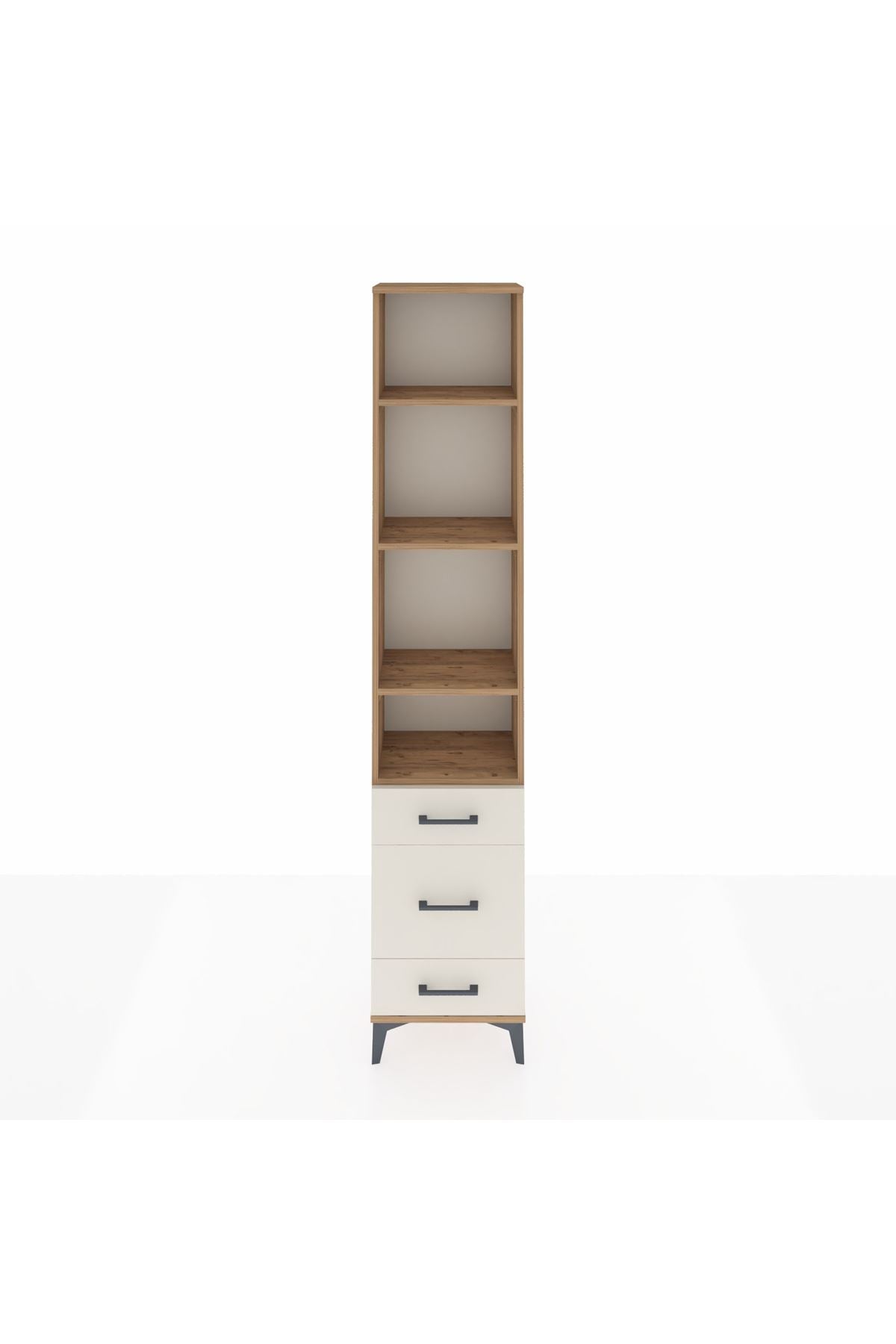 Arges Dolap 4 Raflı 3 Çekmeceli 44x30x221 Çam-Aytaşı