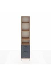 Arges Dolap 4 Raflı 3 Çekmeceli 44x30x221 Çam-Antrasit