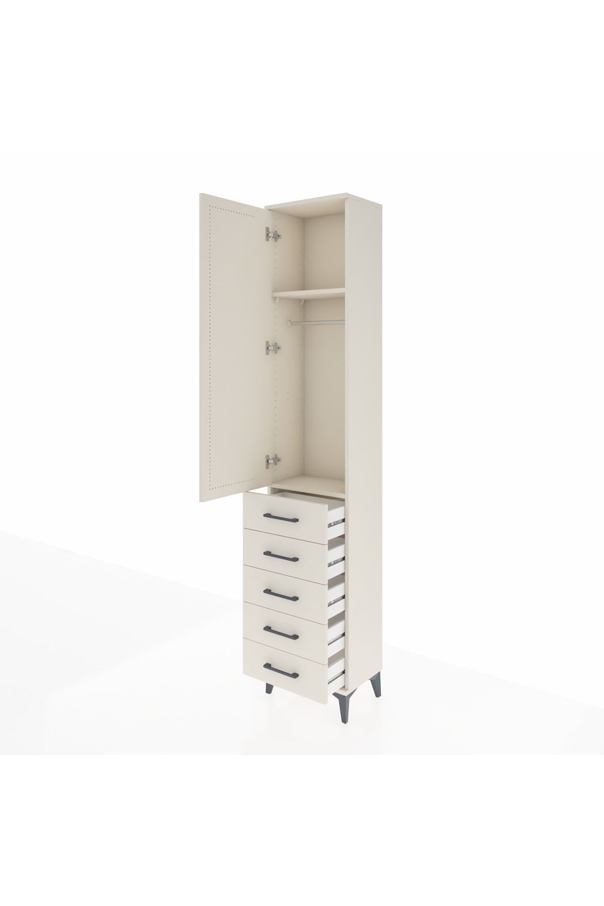 Arges Dolap 2 Raflı 5 Çekmeceli Tek Askılı 44x30x221 Aytaşı-Aytaşı