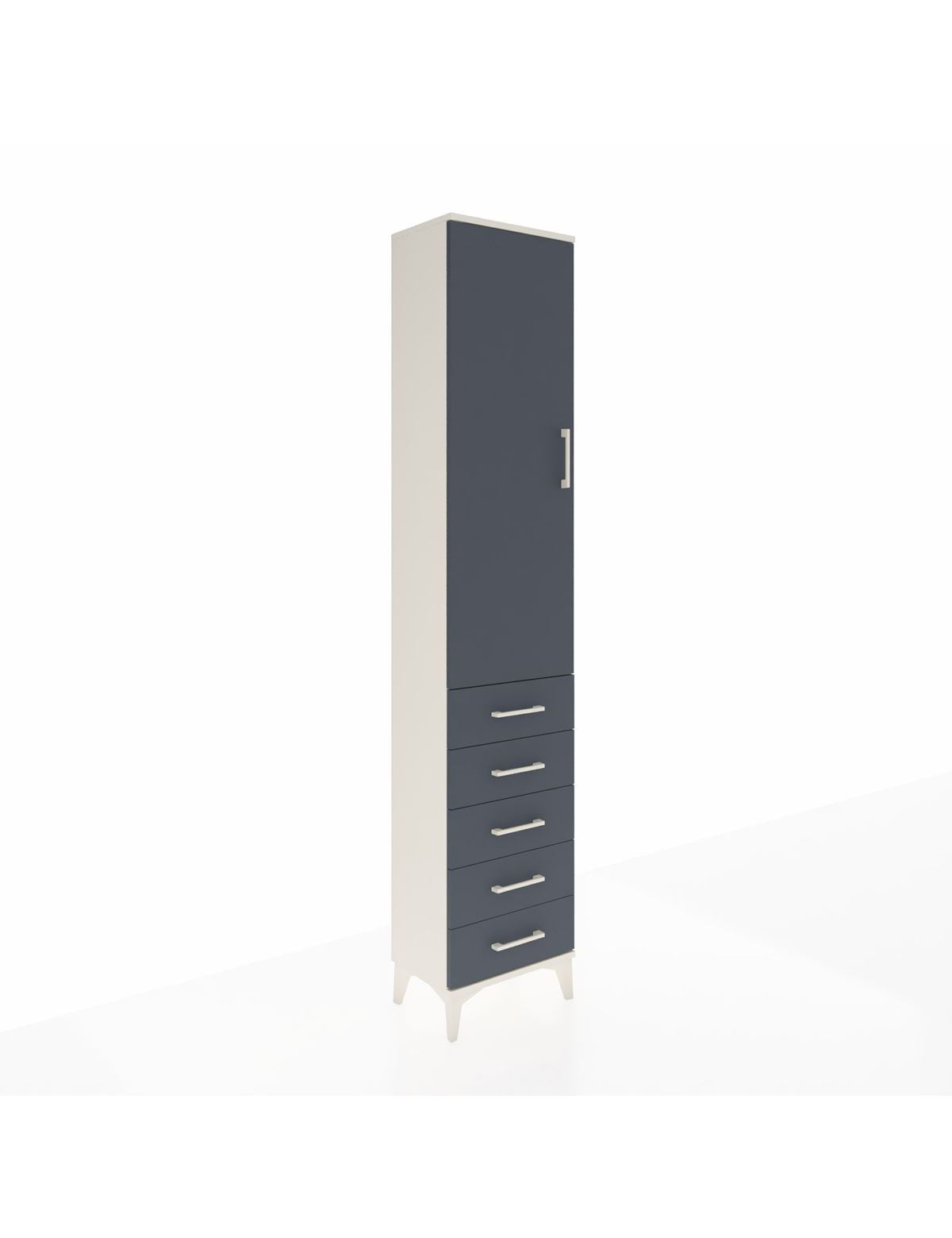 Arges Dolap 2 Raflı 5 Çekmeceli Tek Askılı 44x30x221 Aytaşı-Antrasit