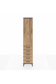 Arges Dolap 2 Raflı 5 Çekmeceli Tek Askılı 44x30x221 Antrasit-Çam