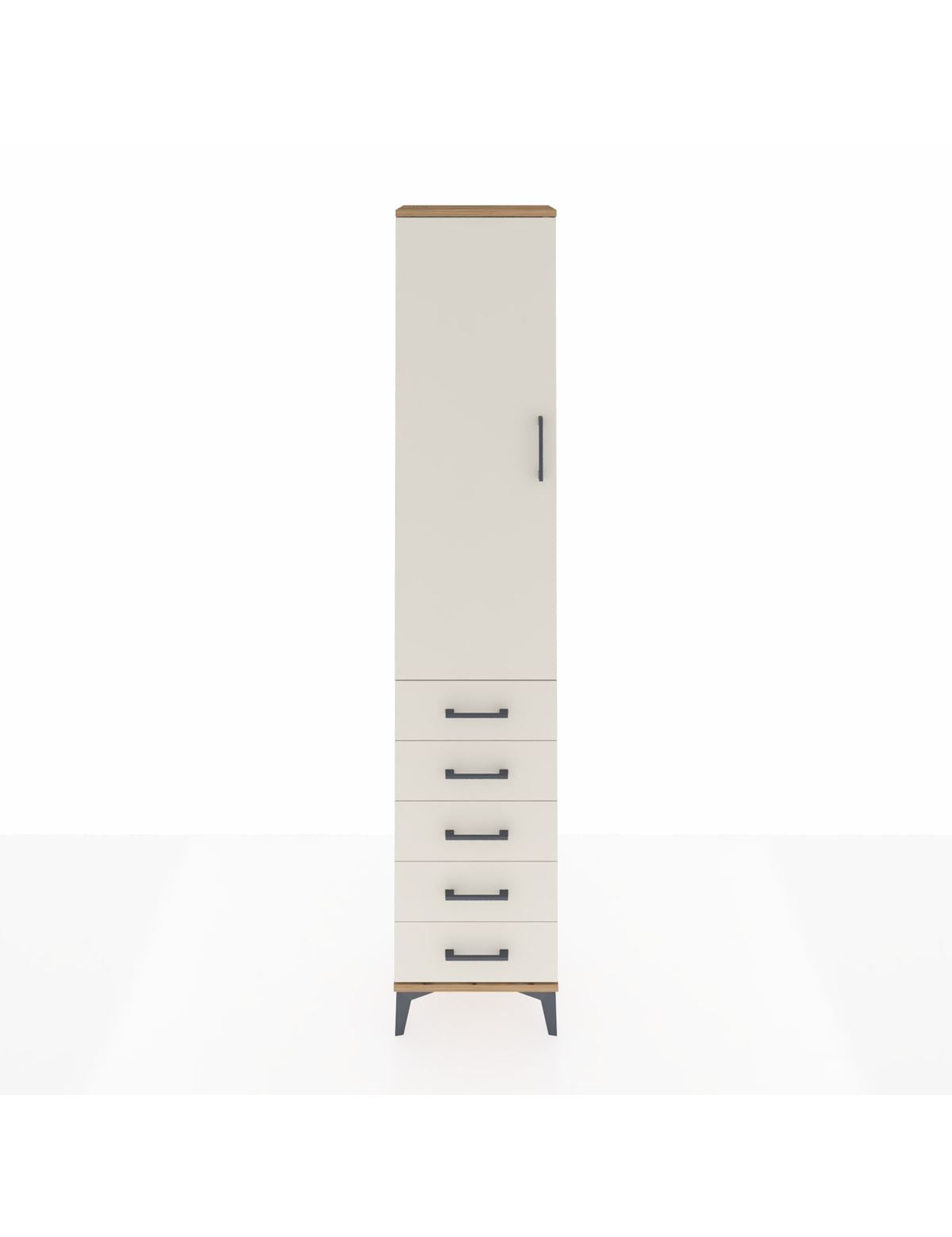 Arges Dolap 2 Raflı 5 Çekmeceli Tek Askılı 44x30x221 Çam-Aytaşı