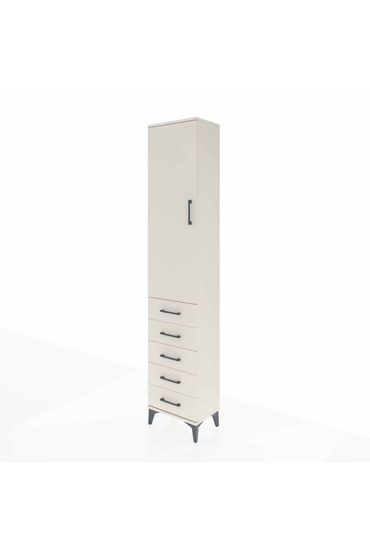 Arges Dolap 3 Raflı 5 Çekmeceli Tek Kapaklı 44x30x221 Aytaşı-Aytaşı