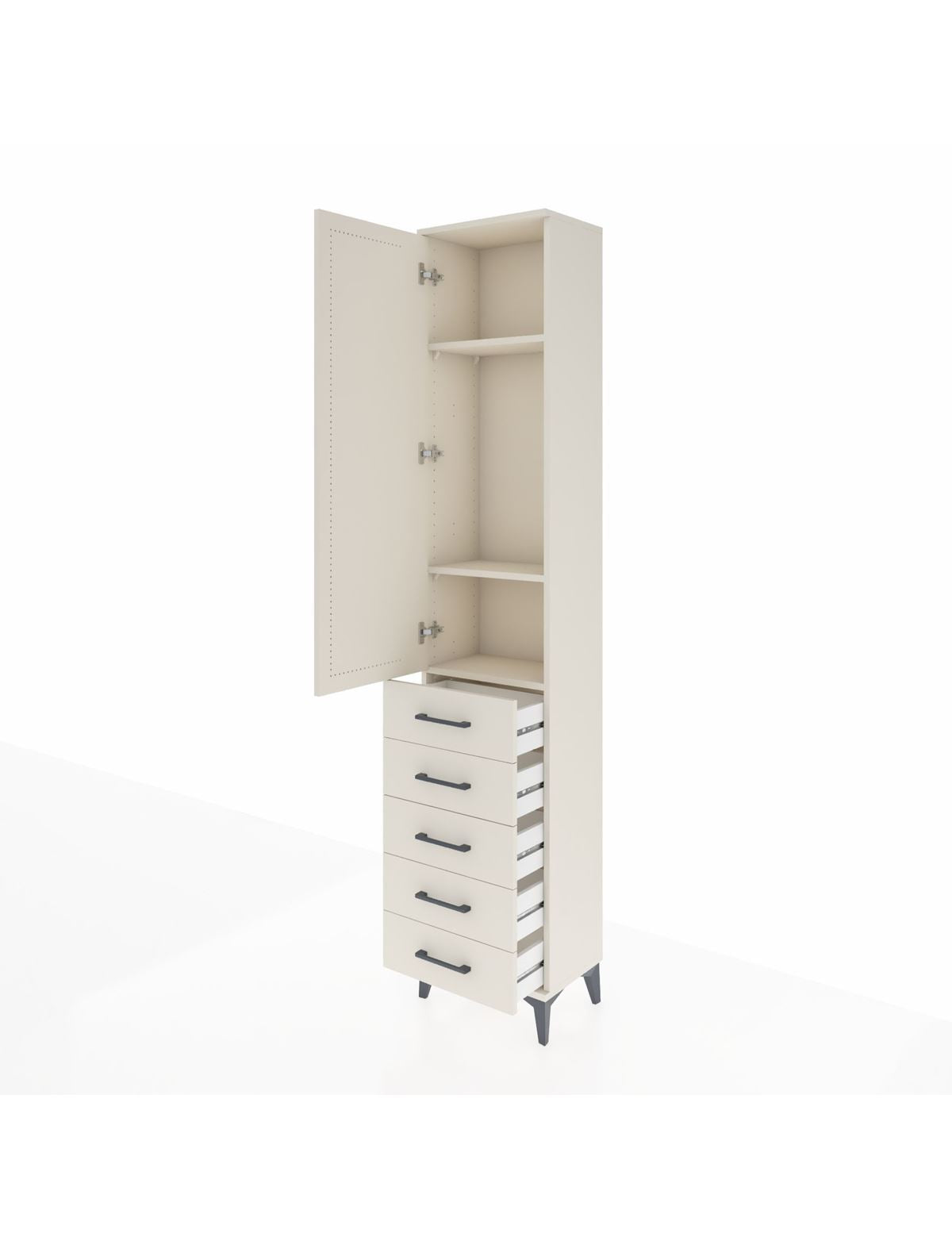 Arges Dolap 3 Raflı 5 Çekmeceli Tek Kapaklı 44x30x221 - S28M050V1A