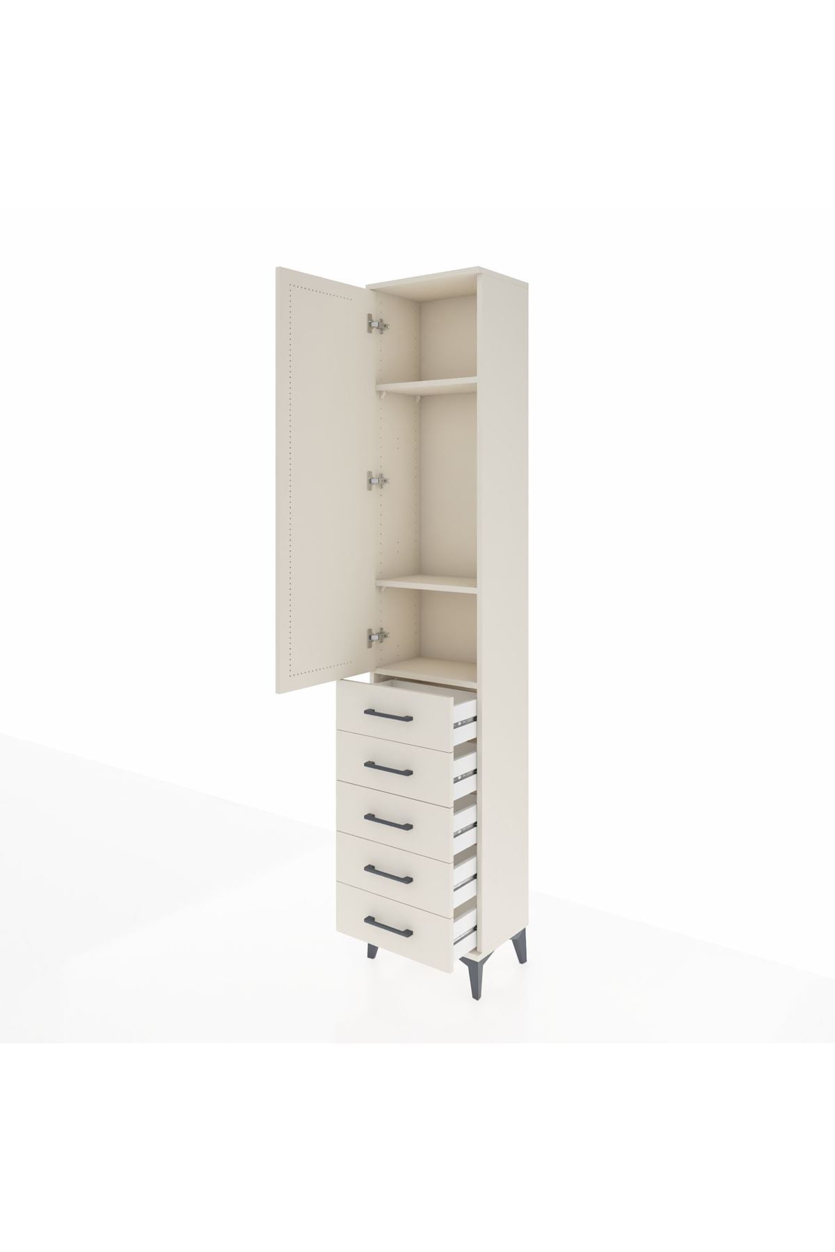 Arges Dolap 3 Raflı 5 Çekmeceli Tek Kapaklı 44x30x221 Aytaşı-Aytaşı