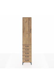 Arges Dolap 3 Raflı 5 Çekmeceli Tek Kapaklı 44x30x221 Çam-Çam