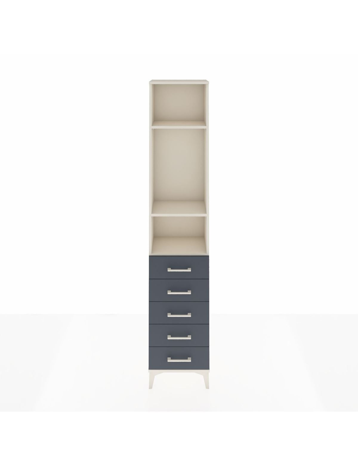 Arges Dolap 3 Raflı 5 Çekmeceli 44x30x221 Aytaşı-Antrasit