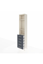 Arges Dolap 3 Raflı 5 Çekmeceli 44x30x221 Aytaşı-Antrasit