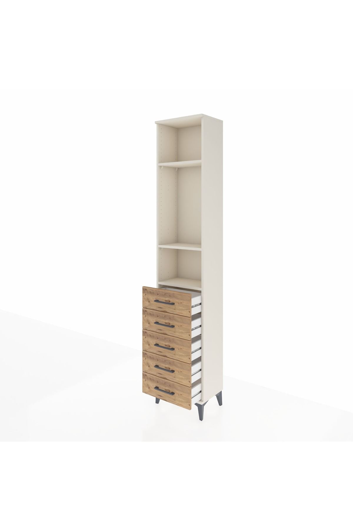 Arges Dolap 3 Raflı 5 Çekmeceli 44x30x221 Aytaşı-Çam