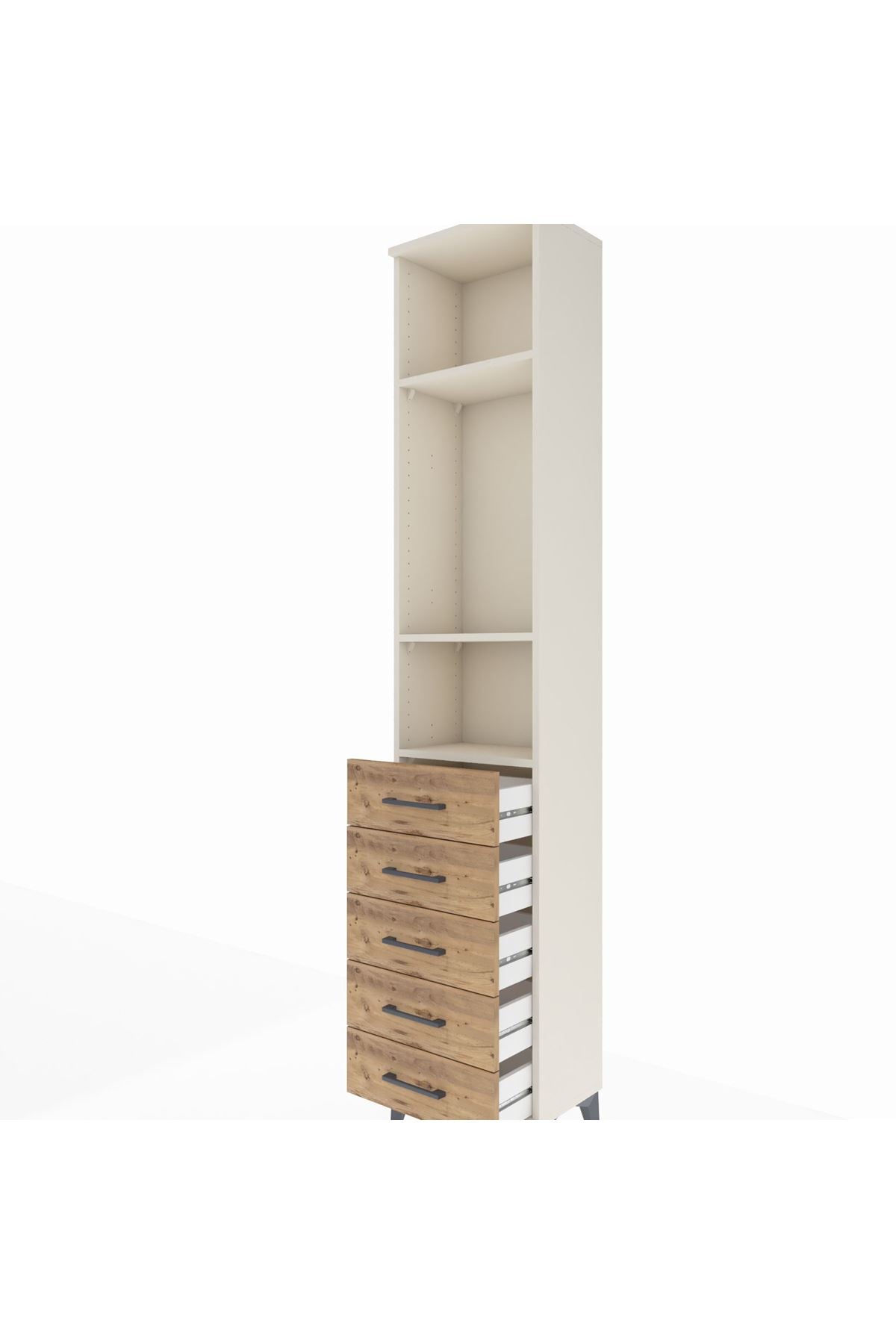 Arges Dolap 3 Raflı 5 Çekmeceli 44x30x221 Aytaşı-Çam