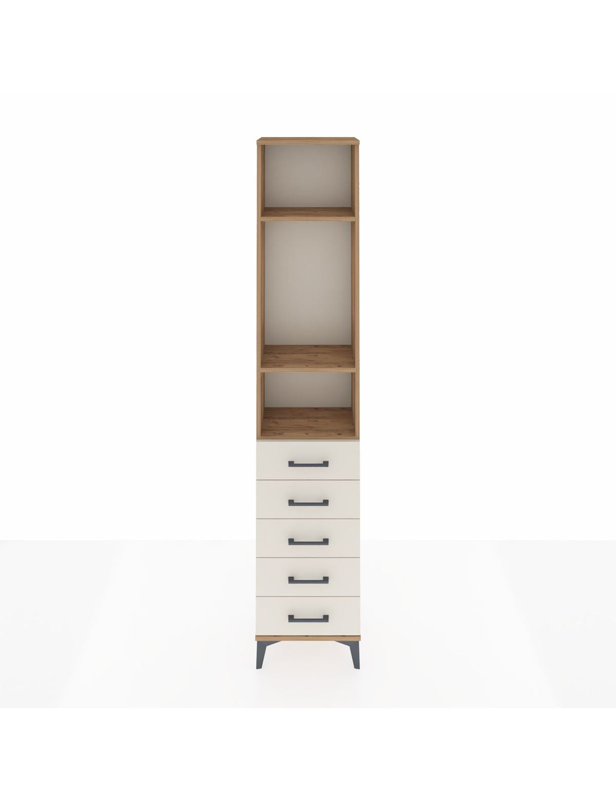 Arges Dolap 3 Raflı 5 Çekmeceli 44x30x221 Çam-Aytaşı