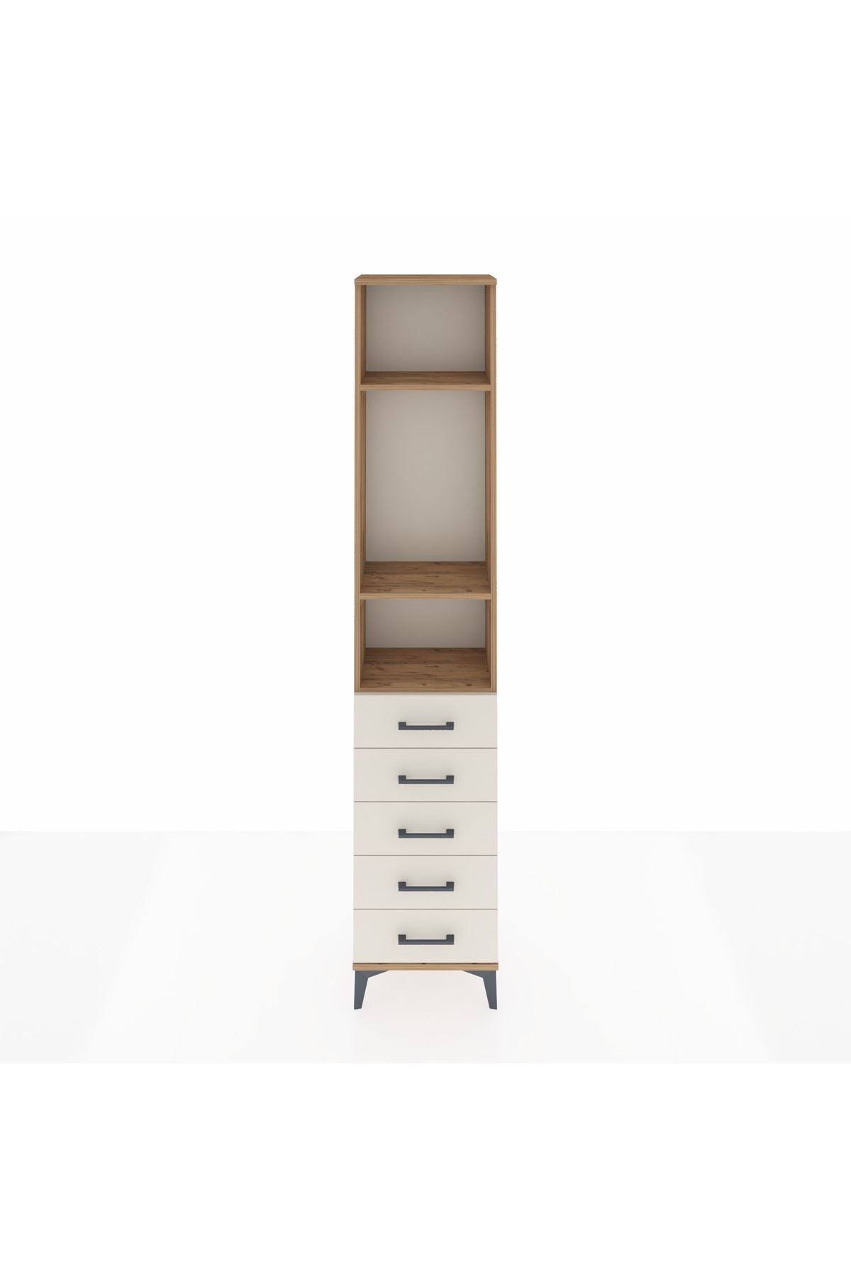 Arges Dolap 3 Raflı 5 Çekmeceli 44x30x221 Çam-Aytaşı