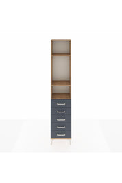 Arges Dolap 3 Raflı 5 Çekmeceli 44x30x221 Çam-Antrasit