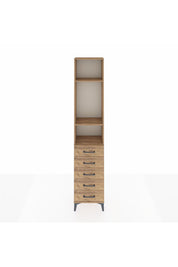 Arges Dolap 3 Raflı 5 Çekmeceli 44x30x221 Çam-Çam