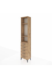 Arges Dolap 3 Raflı 5 Çekmeceli 44x30x221 Çam-Çam