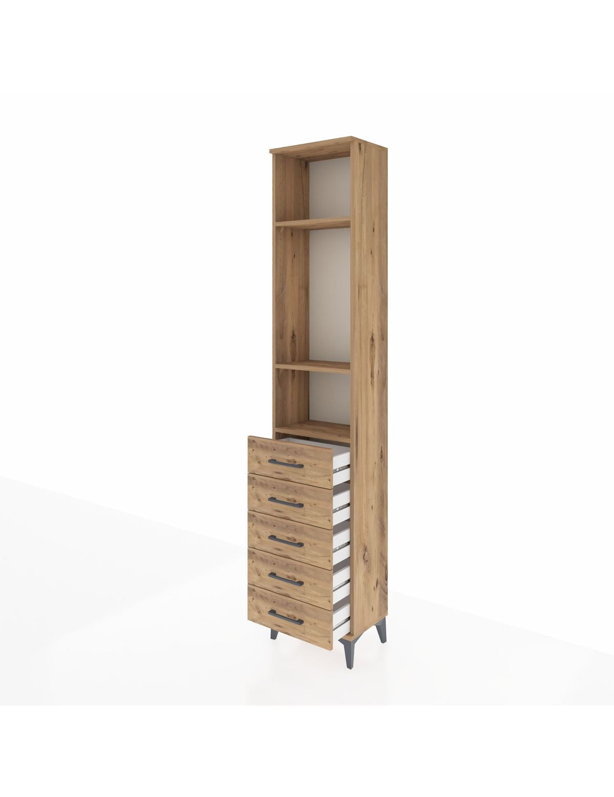 Arges Dolap 3 Raflı 5 Çekmeceli 44x30x221 - S28M051V9A