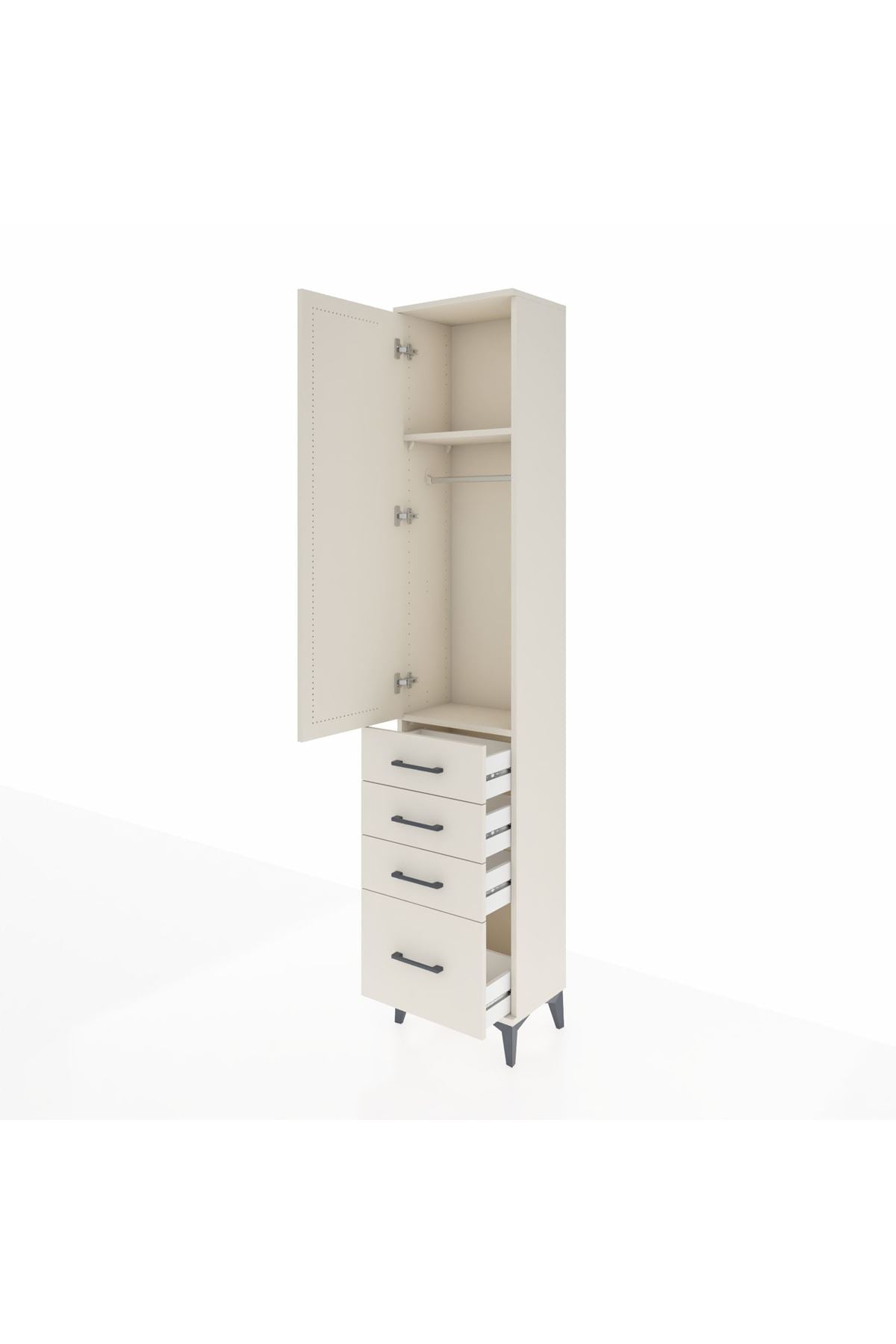 Arges Dolap 2 Raflı 4 Çekmeceli Tek Askılı 44x30x221 Aytaşı-Aytaşı