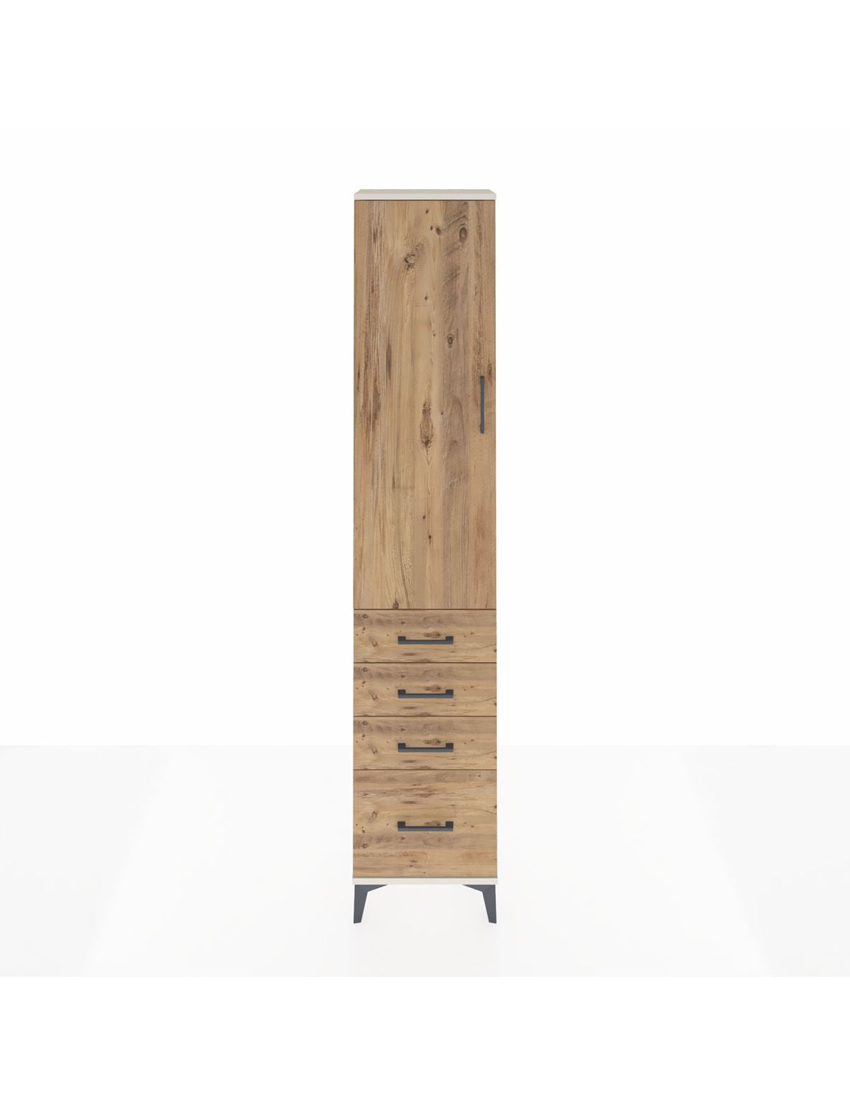 Arges Dolap 2 Raflı 4 Çekmeceli Tek Askılı 44x30x221 Aytaşı-Çam