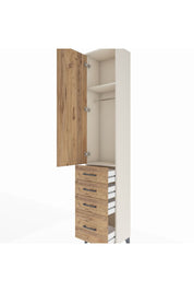 Arges Dolap 2 Raflı 4 Çekmeceli Tek Askılı 44x30x221 Aytaşı-Çam