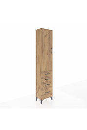 Arges Dolap 2 Raflı 4 Çekmeceli Tek Askılı 44x30x221 Çam-Çam