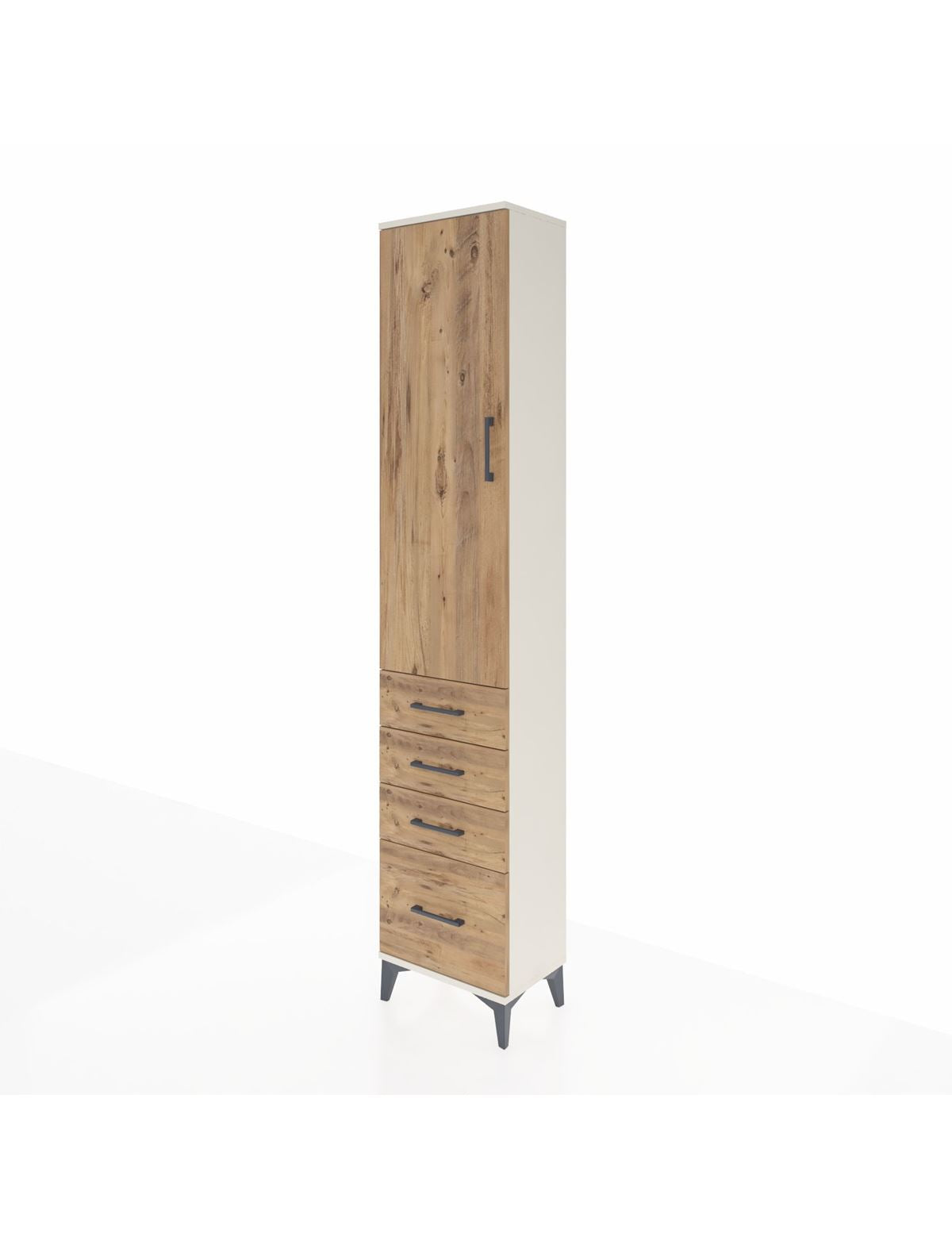 Arges Dolap 3 Raflı 4 Çekmeceli Tek Kapaklı 44x30x221 - S28M053V3A