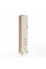 Arges Dolap 3 Raflı 4 Çekmeceli Tek Kapaklı 44x30x221 Çam-Aytaşı