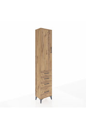 Arges Dolap 3 Raflı 4 Çekmeceli Tek Kapaklı 44x30x221 Çam-Çam