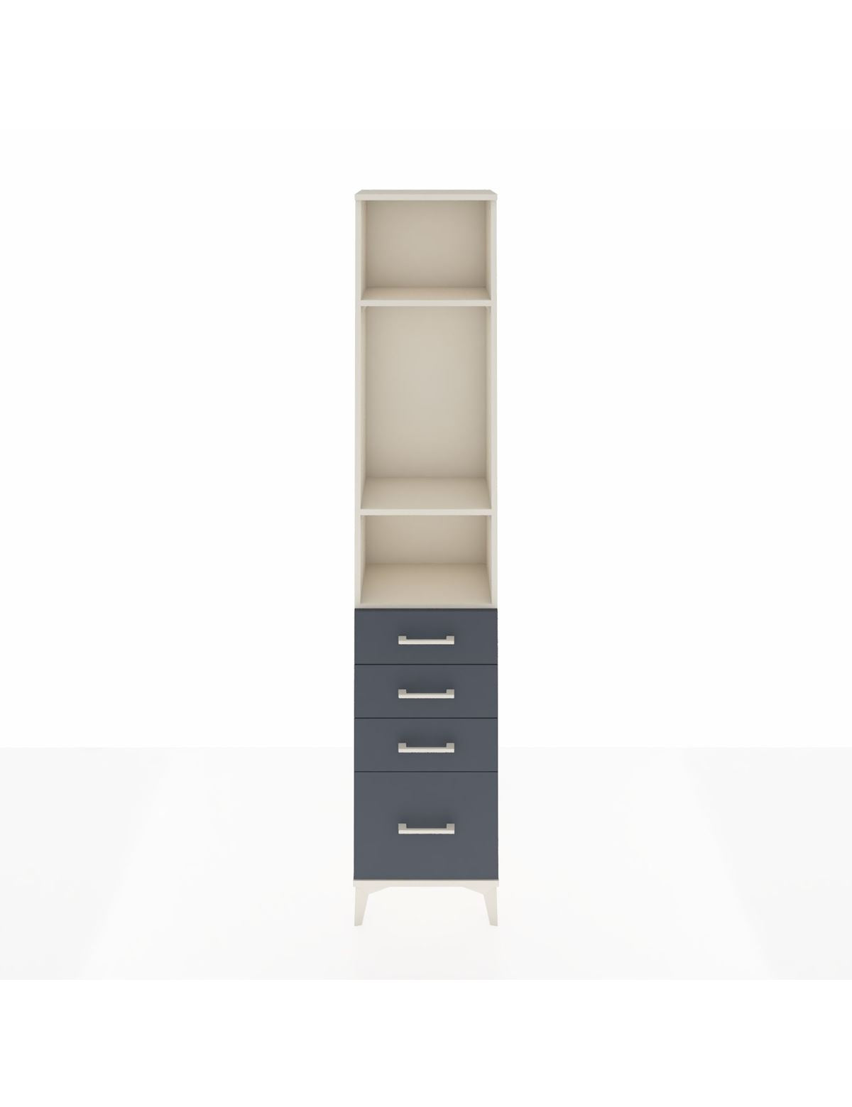 Arges Dolap 3 Raflı 4 Çekmeceli 44x30x221 Aytaşı-Antrasit