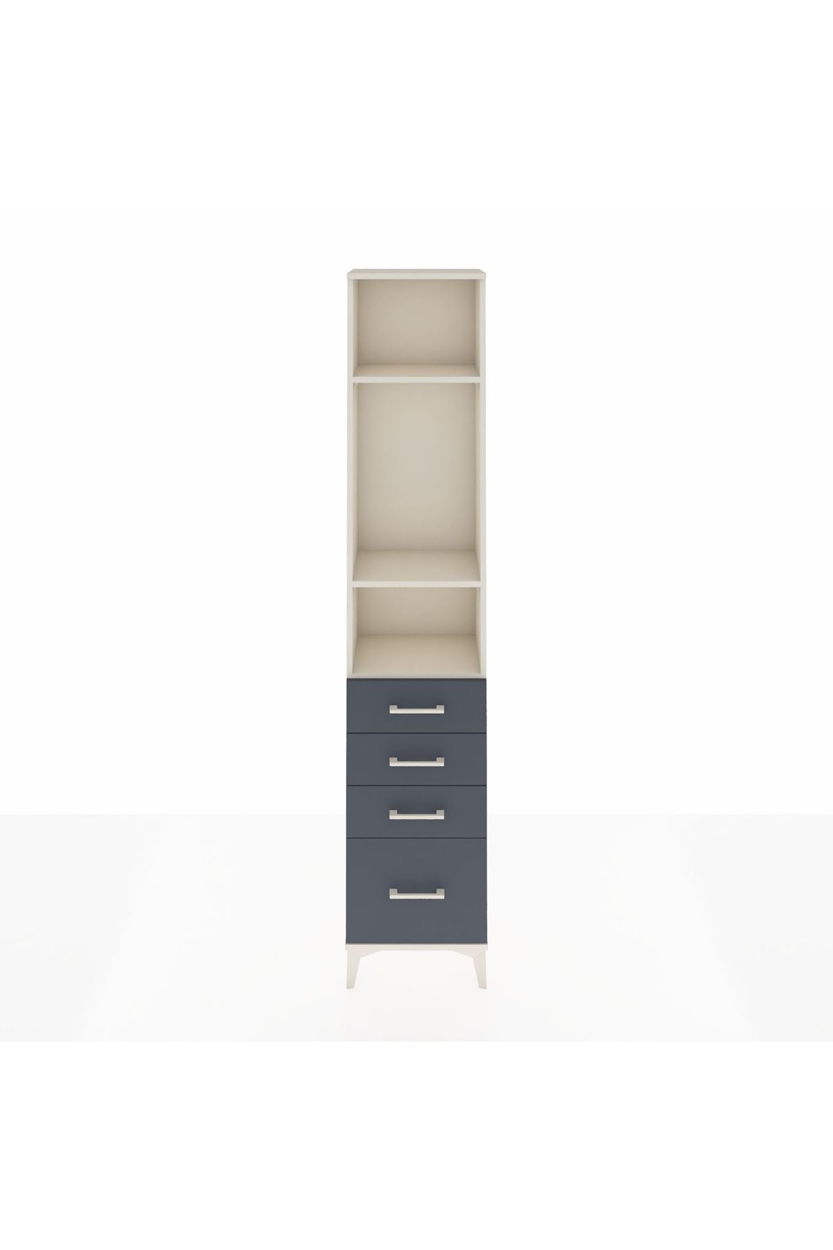 Arges Dolap 3 Raflı 4 Çekmeceli 44x30x221 Aytaşı-Antrasit