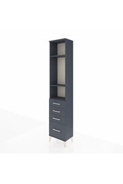 Arges Dolap 3 Raflı 4 Çekmeceli 44x30x221 Antrasit-Antrasit