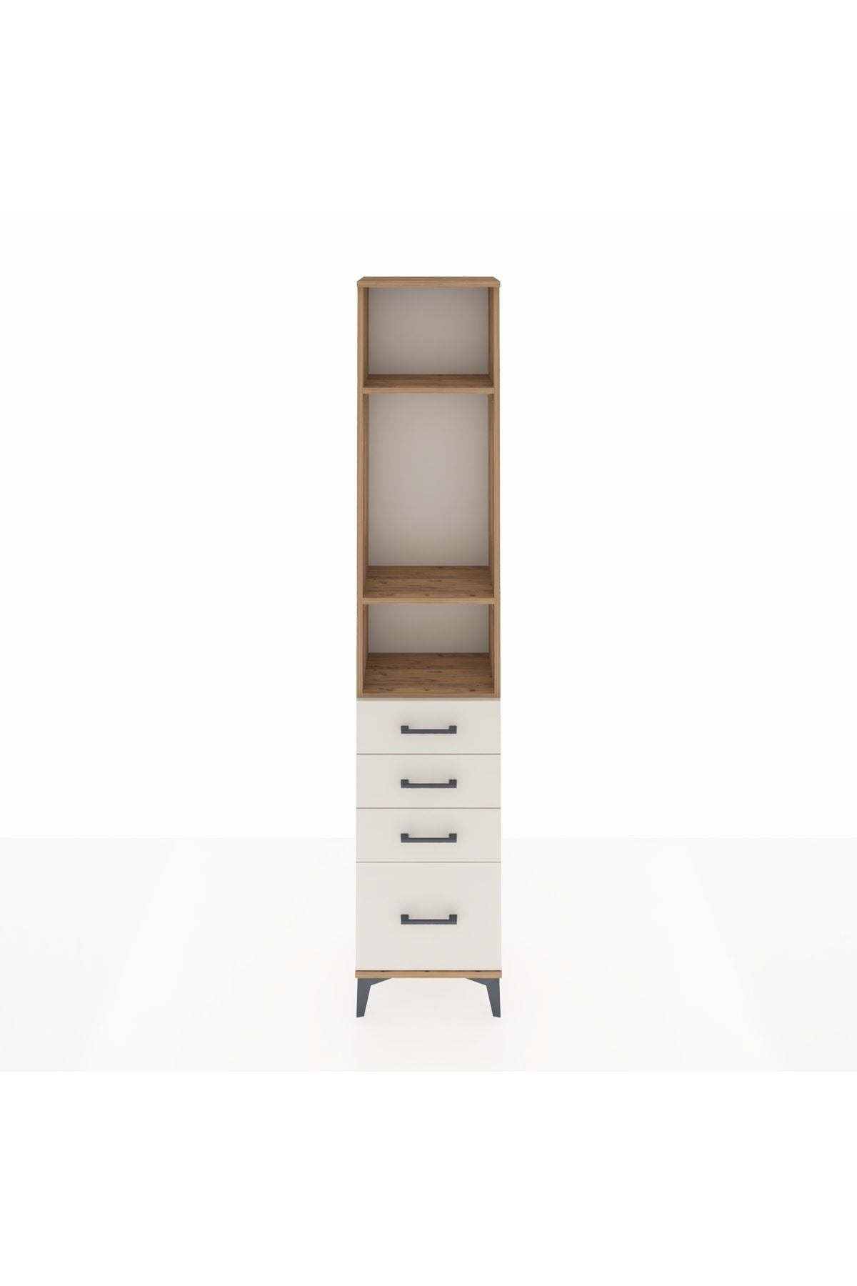 Arges Dolap 3 Raflı 4 Çekmeceli 44x30x221 Çam-Aytaşı