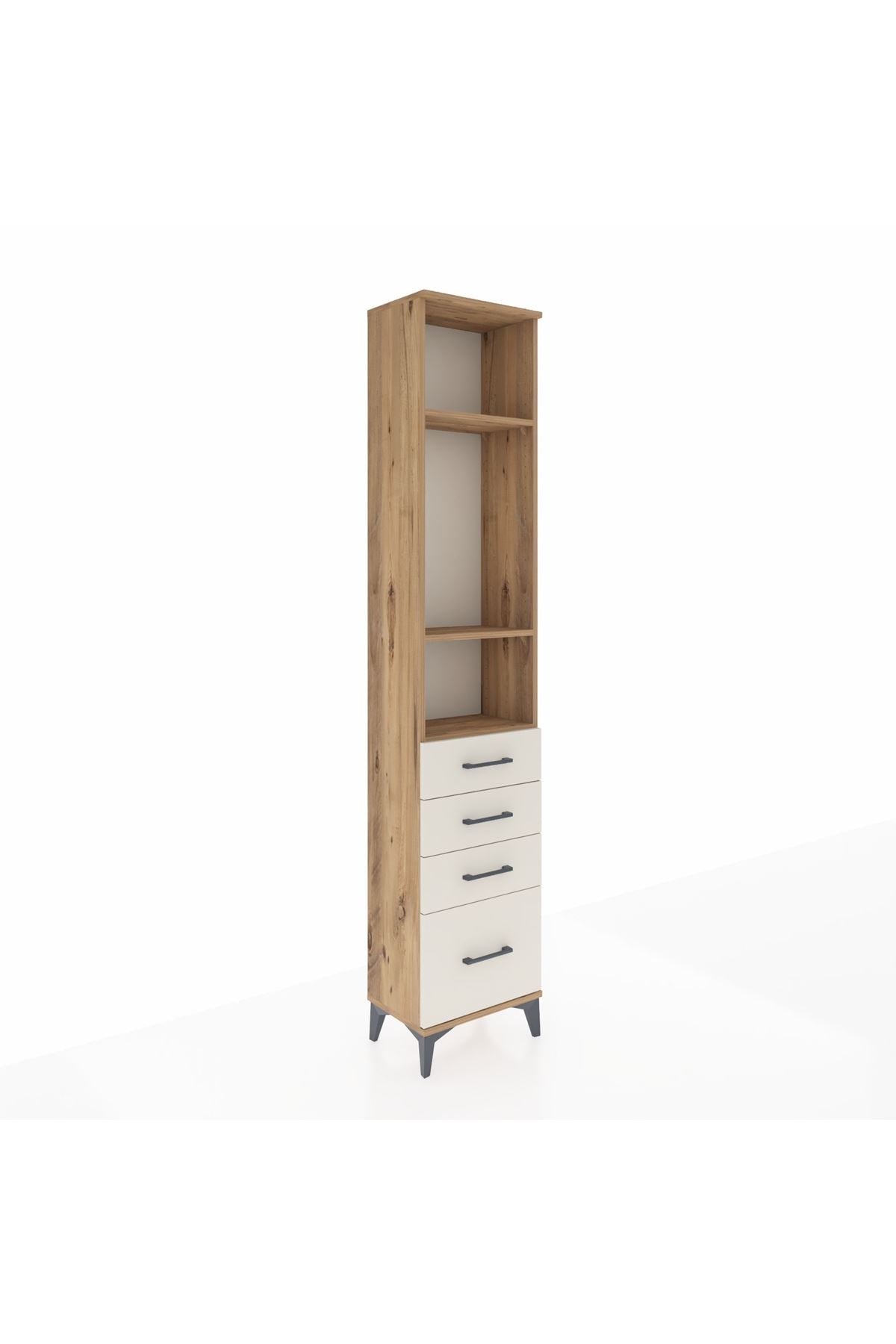 Arges Dolap 3 Raflı 4 Çekmeceli 44x30x221 Çam-Aytaşı