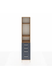 Arges Dolap 3 Raflı 4 Çekmeceli 44x30x221 Çam-Antrasit