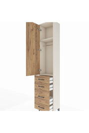 Arges Dolap 2 Raflı 4 Çekmeceli Tek Askılı 44x30x221 Aytaşı-Çam