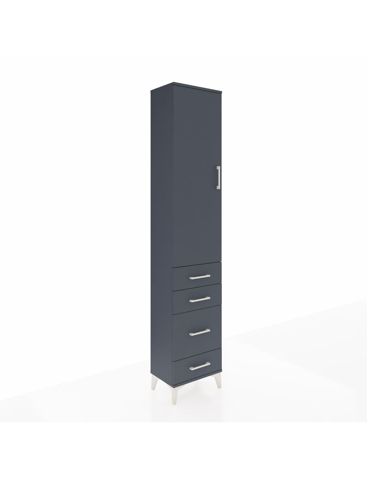 Arges Dolap 2 Raflı 4 Çekmeceli Tek Askılı 44x30x221 Antrasit-Antrasit