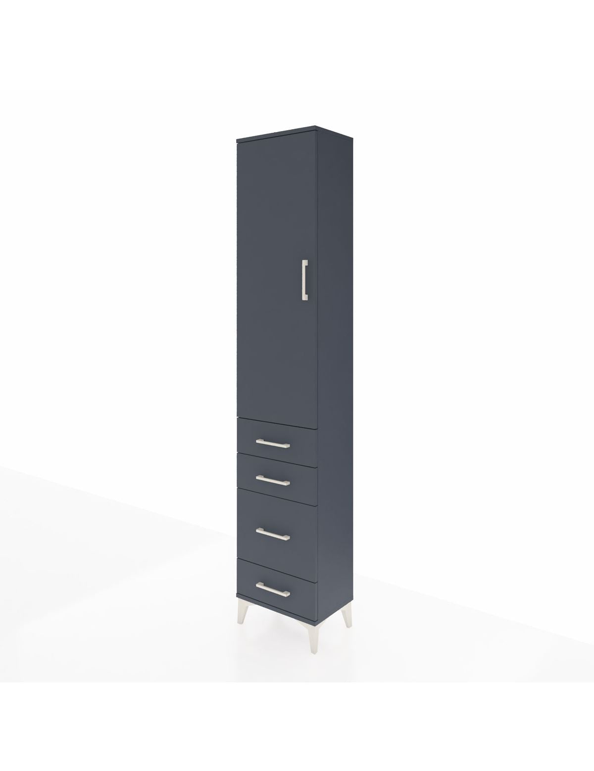 Arges Dolap 2 Raflı 4 Çekmeceli Tek Askılı 44x30x221 Antrasit-Antrasit