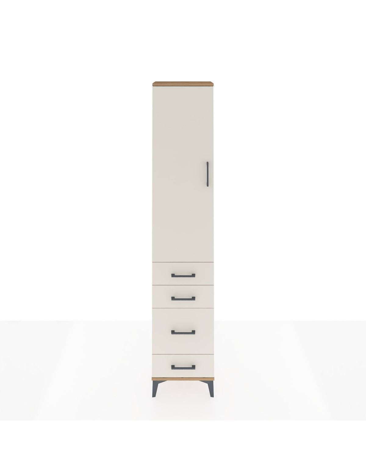 Arges Dolap 2 Raflı 4 Çekmeceli Tek Askılı 44x30x221 Çam-Aytaşı