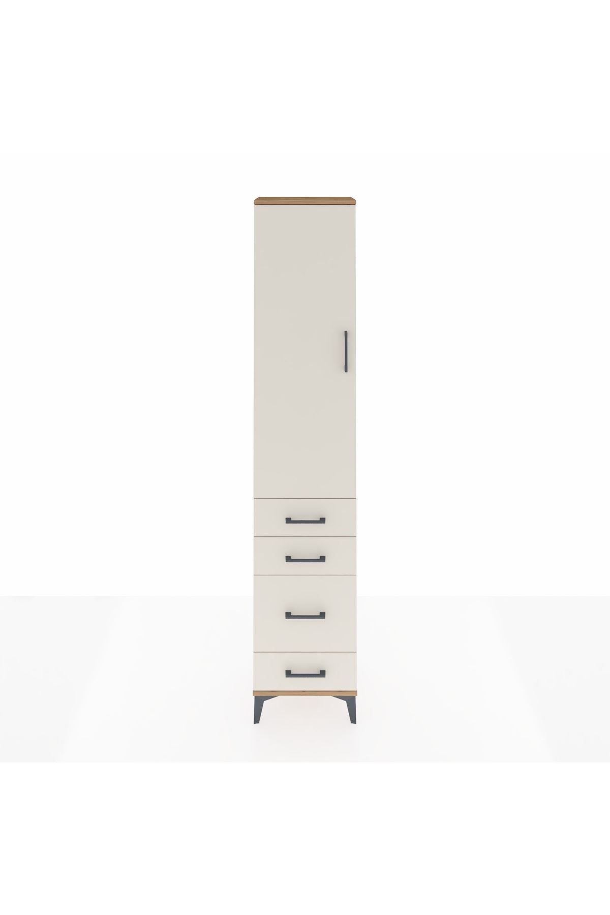 Arges Dolap 2 Raflı 4 Çekmeceli Tek Askılı 44x30x221 Çam-Aytaşı