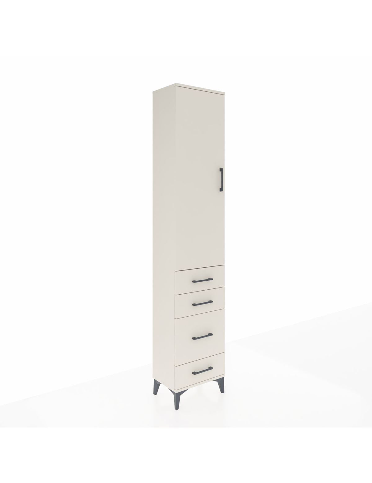 Arges Dolap 3 Raflı 4 Çekmeceli Tek Kapaklı 44x30x221 Aytaşı-Aytaşı