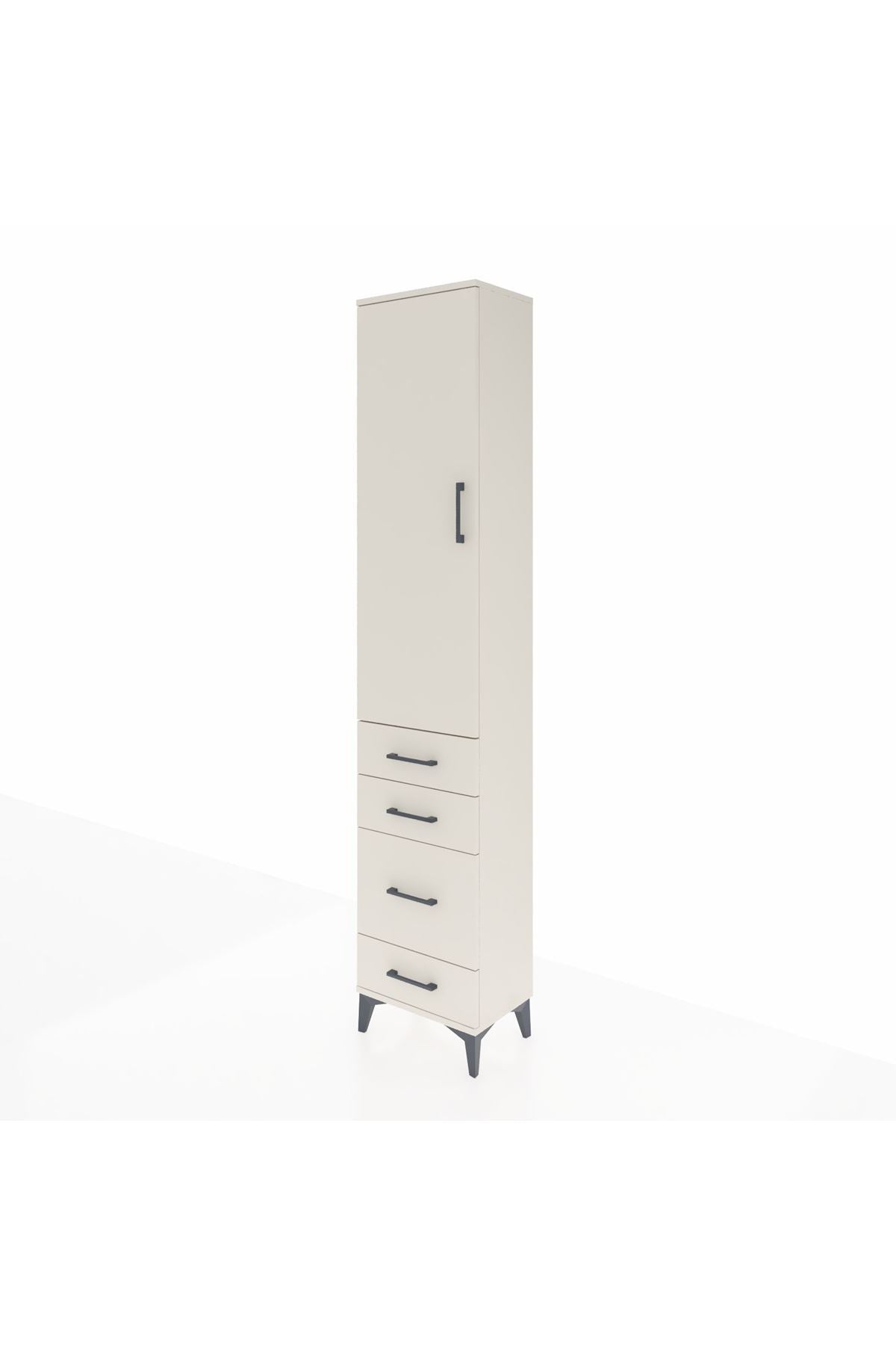 Arges Dolap 3 Raflı 4 Çekmeceli Tek Kapaklı 44x30x221 Aytaşı-Aytaşı