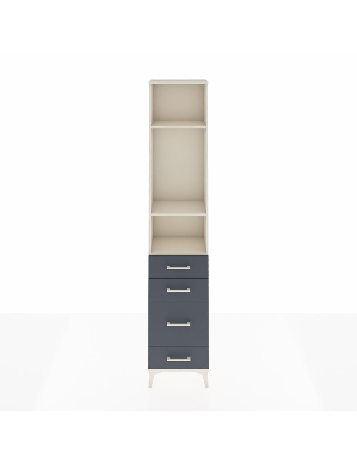 Arges Dolap 3 Raflı 4 Çekmeceli 44x30x221 Aytaşı-Antrasit