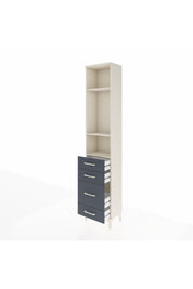 Arges Dolap 3 Raflı 4 Çekmeceli 44x30x221 Aytaşı-Antrasit