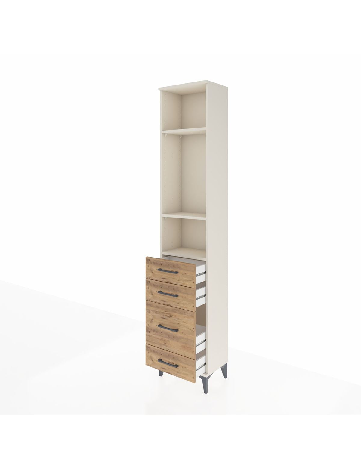 Arges Dolap 3 Raflı 4 Çekmeceli 44x30x221 - S28M057V3A